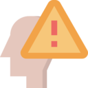 healthcare,user,signaling,head,warning,alert,exclamation,danger,thinking,dangerous,psychology,mental health